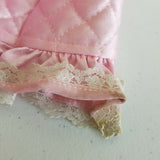 Vintage 1970s Bees & Jam Bubblegum Pink Lace Quilted Tie Sash Bath Robe Girls 8