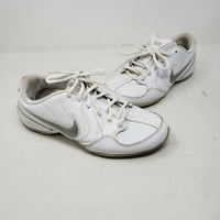Nike Dance Athletic Shoes White Leather Sneakers Womens 8 2009 366191-103 Silver