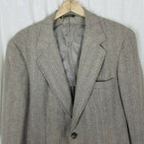 Vintage Doncaster Imperial Wool Herringbone Blazer Sport Coat Jacket Mens 44 Tan