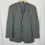 Chaps Herringbone Worsted Wool Sport Coat Jacket Blazer Mens 40 Gray 2 Button