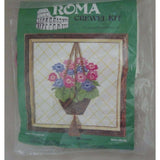Roma Crewel Embroidery Kit Needlepoint Pretty Planter Flowers RO105 Vintage