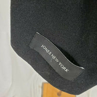 Jones New York Wool Midi Military Double Breasted Peacoat Womens 14 Black G-III