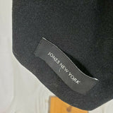 Jones New York Wool Midi Military Double Breasted Peacoat Womens 14 Black G-III