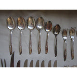 International Supreme Silverplate Silverware Flatware Random Rose 21 Pieces 1960