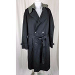 Galleon Insulated Double Breasted Trench Coat Mens 40R Removable Lining Black