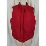 Vintage J Crew Red Zip Up Goose Down Nylon Quilted Puffer Vest Womens XL Funnel