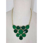 Emerald Green Faceted Beads BEADED NECKLACE Contemporary Statement Cluster Bib