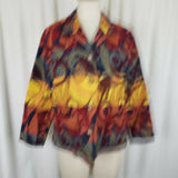 Travel Smith Woven Abstract Tapestry Blazer Jacket Womens S Art to Wear Striped