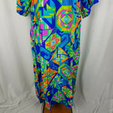 Vintage Mr. B Caftan Dress Kimono Ethnic Festival Maxi Boho 70s Womens M Bold