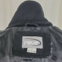 Rave Wool Cropped Military Double Breasted Peacoat Womens M Black Punk Rocker