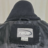 Rave Wool Cropped Military Double Breasted Peacoat Womens M Black Punk Rocker