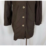 Lands End Trench Style All Weather Coat Womens M Chocolate Brown Windbreaker
