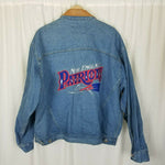 New England Patriots NFL Blue Jean Denim Trucker Jacket Mens XL Leather Proelite