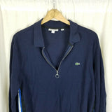 Vintage Lacoste 1/4 Zip  Stretch Sides Racing Stripes Long Sleeve Shirt Mens XL