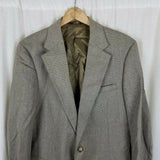 Vintage David Wood Man in Wool Tan Olive Green Sport Coat Blazer Jacket Mens 40