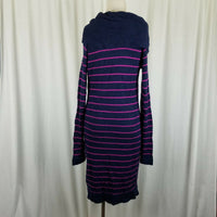 The Limited Wool Alpaca Cowl Neck Striped Knit Sweater Sack Dress Womens M NWOT