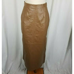 Lew Magram Long Maxi Peasant Prairie Boho Patchwork Leather Skirt Womens 6 Brown