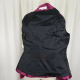 Chetta B. Wool Silk Fuchsia Metallic Tie Waist Jacket Blazer Shimmer Womens 10