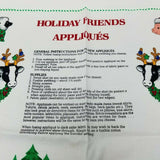 Holiday Friends Print Appliques Fabric Cut & Sew Panel Santa Barn Farm Animals