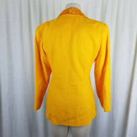 Ivana Wool Removable Velvet Embossed Collar Wrap Blazer Jacket Womens 10 USA
