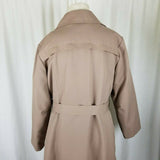 Vintage Mod MCM Plaid Lined Belted Long Trench Coat Womens S Zip Out Liner USA
