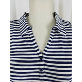 Dockers Jersey Knit Cotton Striped Summer Mini Dress Womens M Navy Blue Sailor