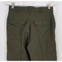 Vintage Wool Serge Class l Trousers 2234 Green Military Army Pants Mens size 29R