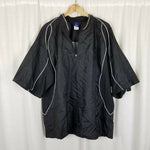 Mizuno 1/4 Zip Short Sleeve Black Jacket Wind Shirt Mens XXL Mesh White Piping