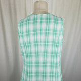 LL Bean Freeport Studios Green Plaid Maxi Summer Shirt Dress Womens Petites 10P