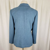 Alfred Dunner Petites Eaton Square Polyester Blazer Jacket Womens 10P Blue NOS