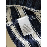 Banana Republic Nautical Striped Navy Blue White Metallic Knit Sweater Womens S