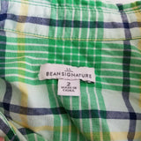 LL Bean Signature Plaid Button Up Shirt Dress Conversion Sleeve Summer Womens 2