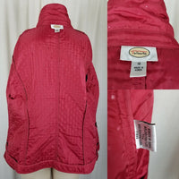 Talbots Polka Dot Lightweight Insulated Quilted Jacket Womens 12 Zip Up Packable