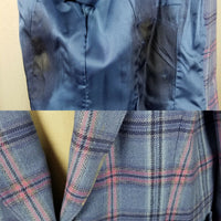 Vintage Pendleton 100% Wool Plaid Blazer Tuxedo Jacket Womens L USA Blue Label