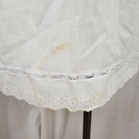 Vintage Movie Star Thin White Muslin Cotton Lace Trim Slip Skirt Womens M J7238