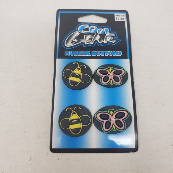 Vintage Cool Gear Rubber Buttons Bumble Honey Bees Butterfly 1999 Bugs Westwater