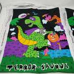 Terror-Saurus Fabric Panel Glow in the Dark Vintage Dinosaur Trick or Treat Bag