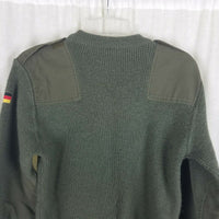 Vintage Liss Germany Military Knit Uniform Sweater Mens 48 Army Green Patches