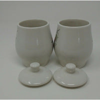 SYRACUSE Carefree True China Wayside Fruit 5" Sugar Bowls With Lids USA Set Of 2