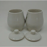 SYRACUSE Carefree True China Wayside Fruit 5" Sugar Bowls With Lids USA Set Of 2
