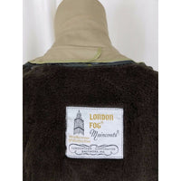Vintage London Fog Maincoats Deep Pile Fur Lined Trench Coat Womens 10P Khaki