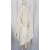 LRL Ralph Lauren Fringed Woven Knit Boho Hippie Boat Neck Sweater Womens PXS PS