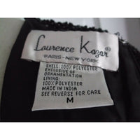 Laurence Kazar Heavily Beaded Cocktail Formal Party Dress M Vintage 70s Black