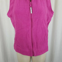 Columbia Fleece Full Zip Up Vest Pink and Gray Colorblock Womens L Outdoor