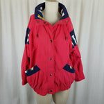 Vintage Current Seen Nautical Retro 80s 90s Windbreaker Jacket Womens M Baggy