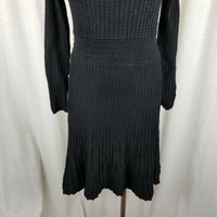 Ann Taylor Loft Petites Wool Fit & Flare Cable Knit Sweater Dress Womens MP