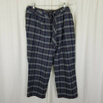 LL Bean Signature Plaid Wool Wide Legs Trousers Pants Womens 18 Belted Buckle