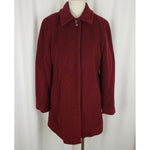 Liz Claiborne Petites Wool Cashmere 3/4 Walking Car Coat Peacoat Womens 10P Red