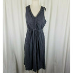 Eddie Bauer Cotton Jersey Knit Fit & Flare Twirl Dress Womens M Braided Trim