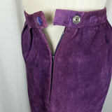 Richard Warren Purple Long Midi Boho Brushed Leather Suede Skirt Womens 8 Pencil